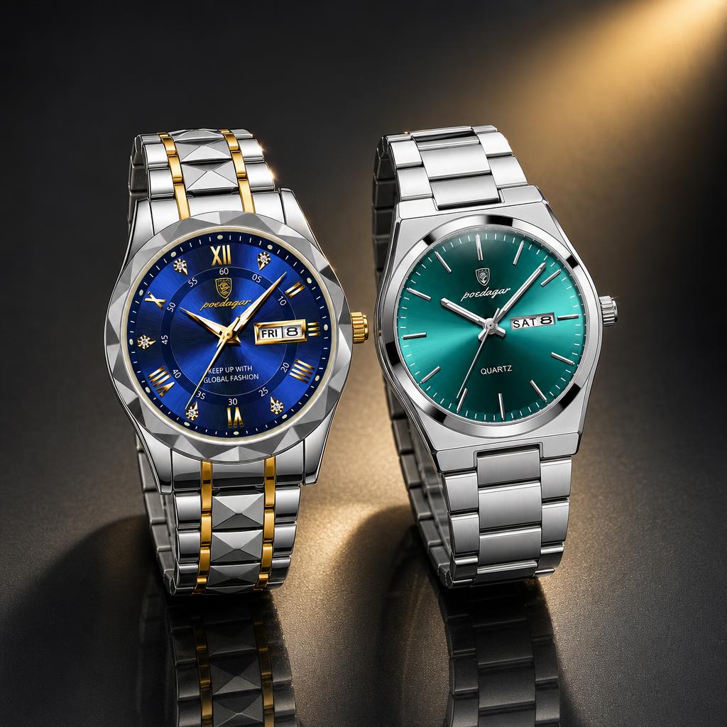 VELTRON Midnight Blue and Turquoise Green watches